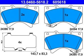 ATE 13.0460-5618.2 - Brzdové platničky -