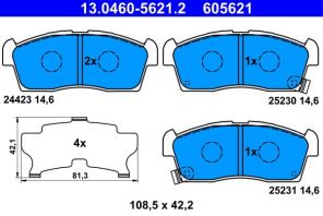 ATE 13.0460-5621.2 - Brzdové platničky -