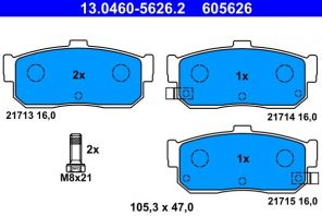 ATE 13.0460-5626.2 - Brzdové platničky -
