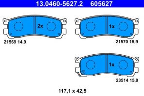ATE 13.0460-5627.2 - Brzdové platničky -
