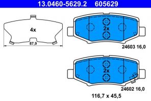 ATE 13.0460-5629.2 - Brzdové platničky -