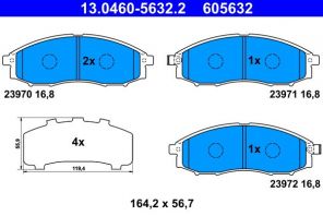 ATE 13.0460-5632.2 - Brzdové platničky -