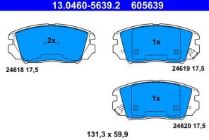 ATE 13.0460-5639.2 - Brzdové platničky -