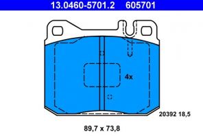 ATE 13.0460-5701.2 - Brzdové platničky -