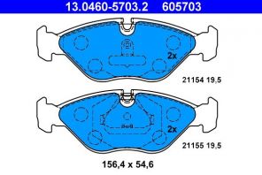 ATE 13.0460-5703.2 - Brzdové platničky -