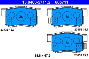ATE 13.0460-5711.2 - Brzdové platničky -