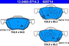 ATE 13.0460-5714.2 - Brzdové platničky -