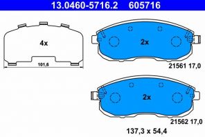 ATE 13.0460-5716.2 - Brzdové platničky -