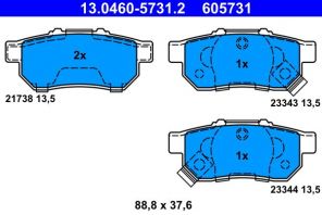 ATE 13.0460-5731.2 - Brzdové platničky -