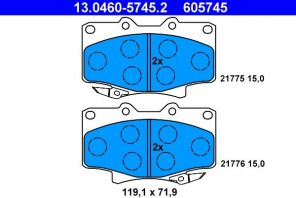 ATE 13.0460-5745.2 - Brzdové platničky -