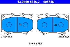 ATE 13.0460-5746.2 - Brzdové platničky -