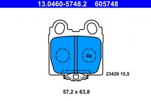 ATE 13.0460-5748.2 - Brzdové platničky -