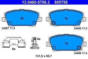 ATE 13.0460-5756.2 - Brzdové platničky -