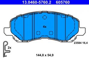 ATE 13.0460-5760.2 - Brzdové platničky -