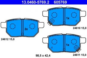 ATE 13.0460-5769.2 - Brzdové platničky -