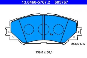 ATE 13.0460-5767.2 - Brzdové platničky -