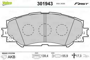 Valeo 301943 - Brzdové platničky -