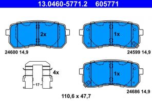 ATE 13.0460-5771.2 - Brzdové platničky -