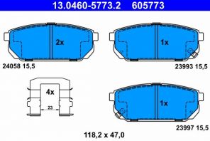 ATE 13.0460-5773.2 - Brzdové platničky -