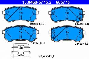 ATE 13.0460-5775.2 - Brzdové platničky -