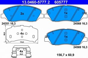 ATE 13.0460-5777.2 - Brzdové platničky -