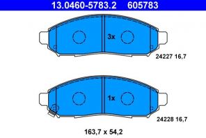 ATE 13.0460-5783.2 - Brzdové platničky -