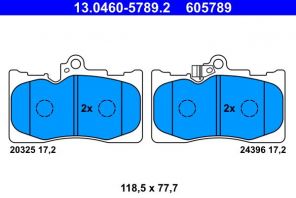 ATE 13.0460-5789.2 - Brzdové platničky -