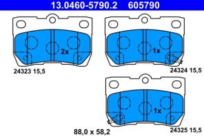 ATE 13.0460-5790.2 - Brzdové platničky -