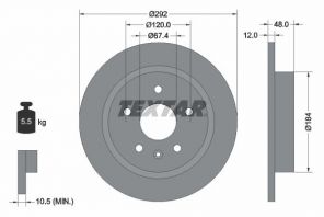 Textar 92222903 - Brzdový kotúč -