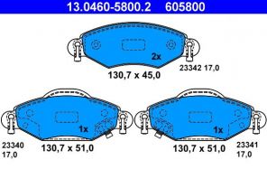 ATE 13.0460-5800.2 - Brzdové platničky -