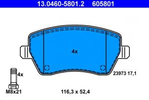 ATE 13.0460-5801.2 - Brzdové platničky -