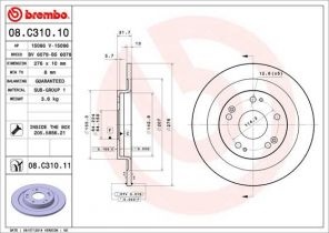 Brembo 08.C310.11 - Brzdový kotúč -