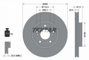 Textar 92257303 - Brzdový kotúč -