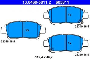 ATE 13.0460-5811.2 - Brzdové platničky -