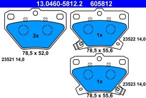 ATE 13.0460-5812.2 - Brzdové platničky -