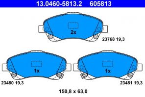 ATE 13.0460-5813.2 - Brzdové platničky -