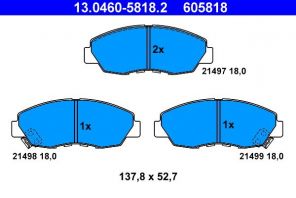ATE 13.0460-5818.2 - Brzdové platničky -