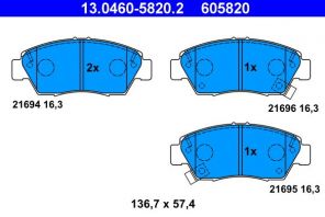 ATE 13.0460-5820.2 - Brzdové platničky -