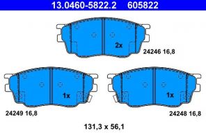 ATE 13.0460-5822.2 - Brzdové platničky -