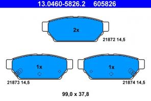 ATE 13.0460-5826.2 - Brzdové platničky -