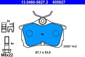 ATE 13.0460-5827.2 - Brzdové platničky -