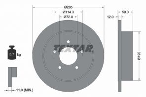 Textar 92194003 - Brzdový kotúč -