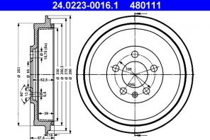 ATE 24.0223-0016.1 - Brzdový bubon -