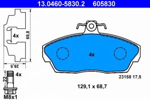 ATE 13.0460-5830.2 - Brzdové platničky -