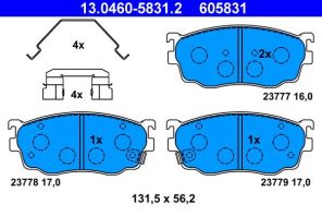 ATE 13.0460-5831.2 - Brzdové platničky -