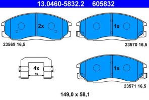 ATE 13.0460-5832.2 - Brzdové platničky -