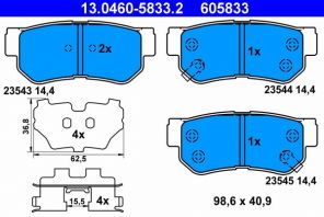 ATE 13.0460-5833.2 - Brzdové platničky -