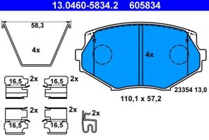 ATE 13.0460-5834.2 - Brzdové platničky -