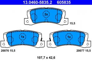 ATE 13.0460-5835.2 - Brzdové platničky -