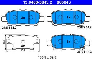 ATE 13.0460-5843.2 - Brzdové platničky -